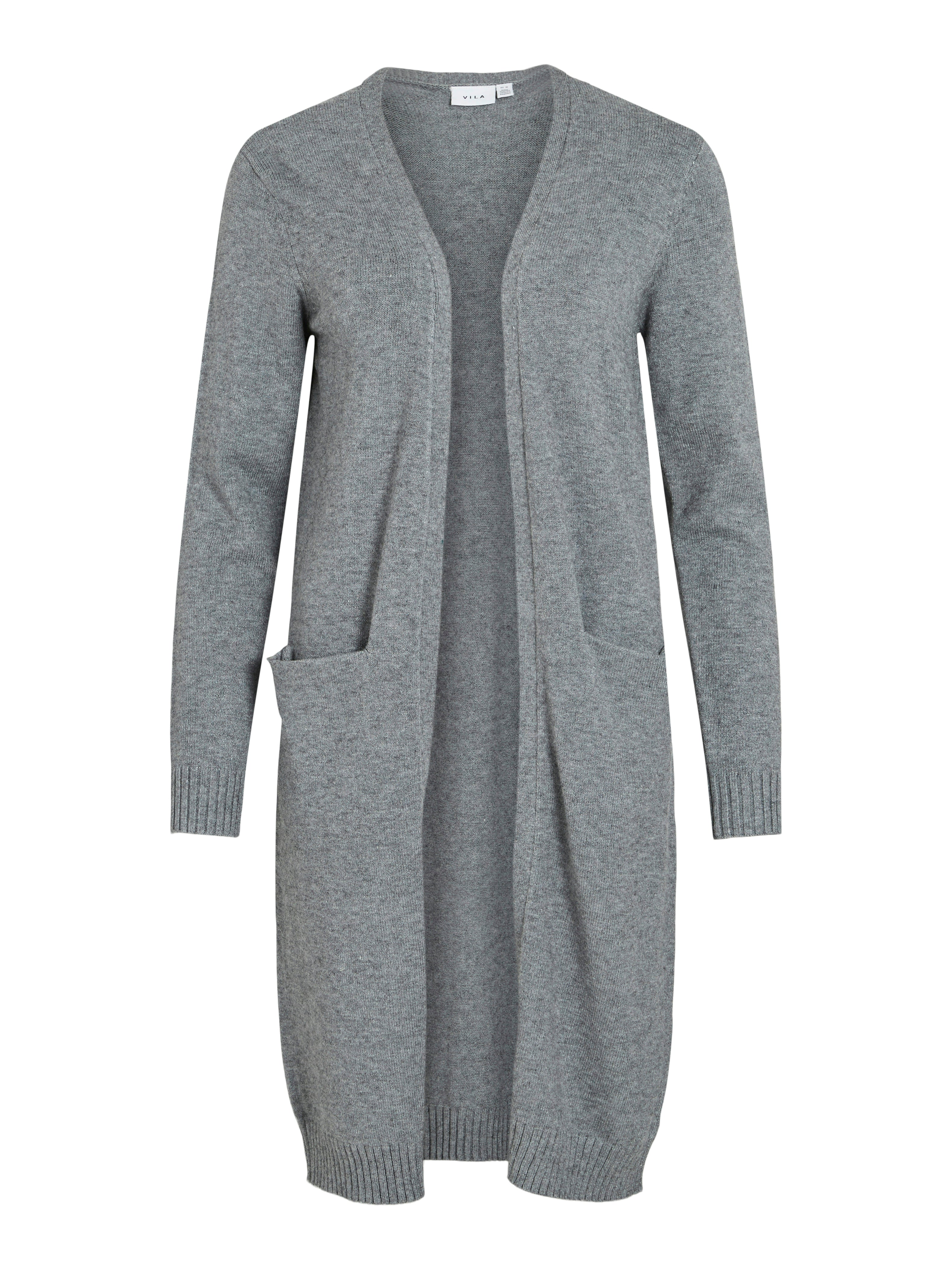 Viril Long L/S cardigan - Medium Grey Melange